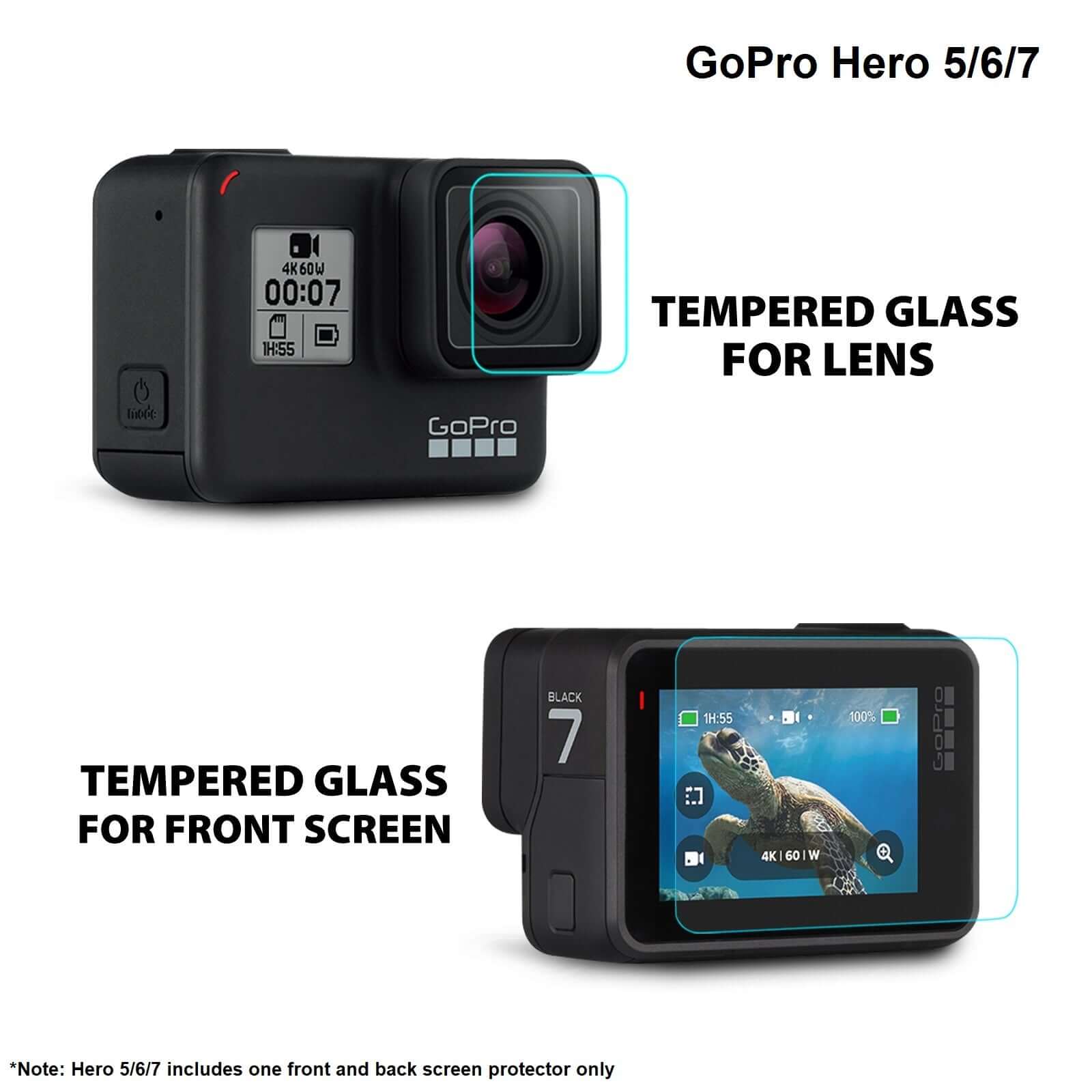 GoPro Hero Tempered Glass Lens and Screen Protector Set - Eastlakes Electronics