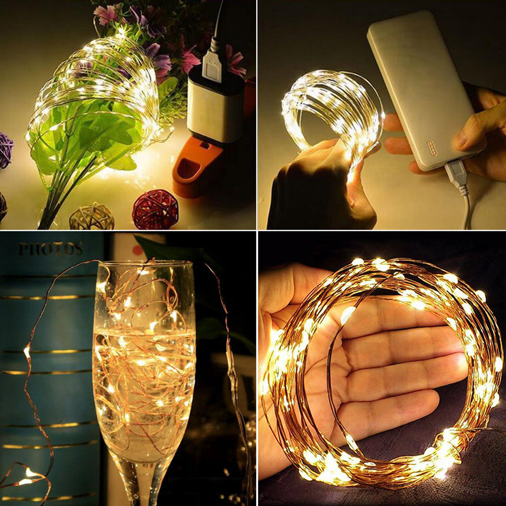 USB LED Copper Wire String Fairy Lights - Eastlakes Electronics