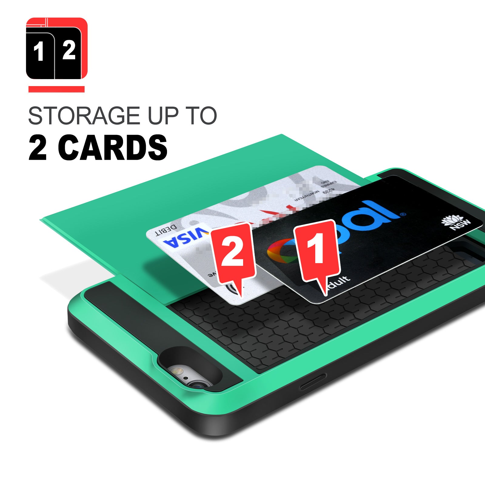 Shockproof Sliding Card Case for iPhone 7/8 Series - Eastlakes Electronics