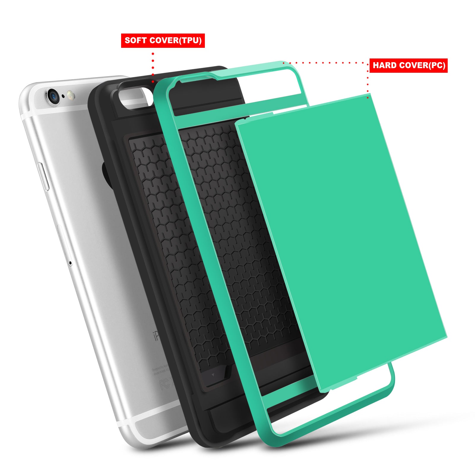 Shockproof Sliding Card Case for iPhone 7/8 Series - Eastlakes Electronics