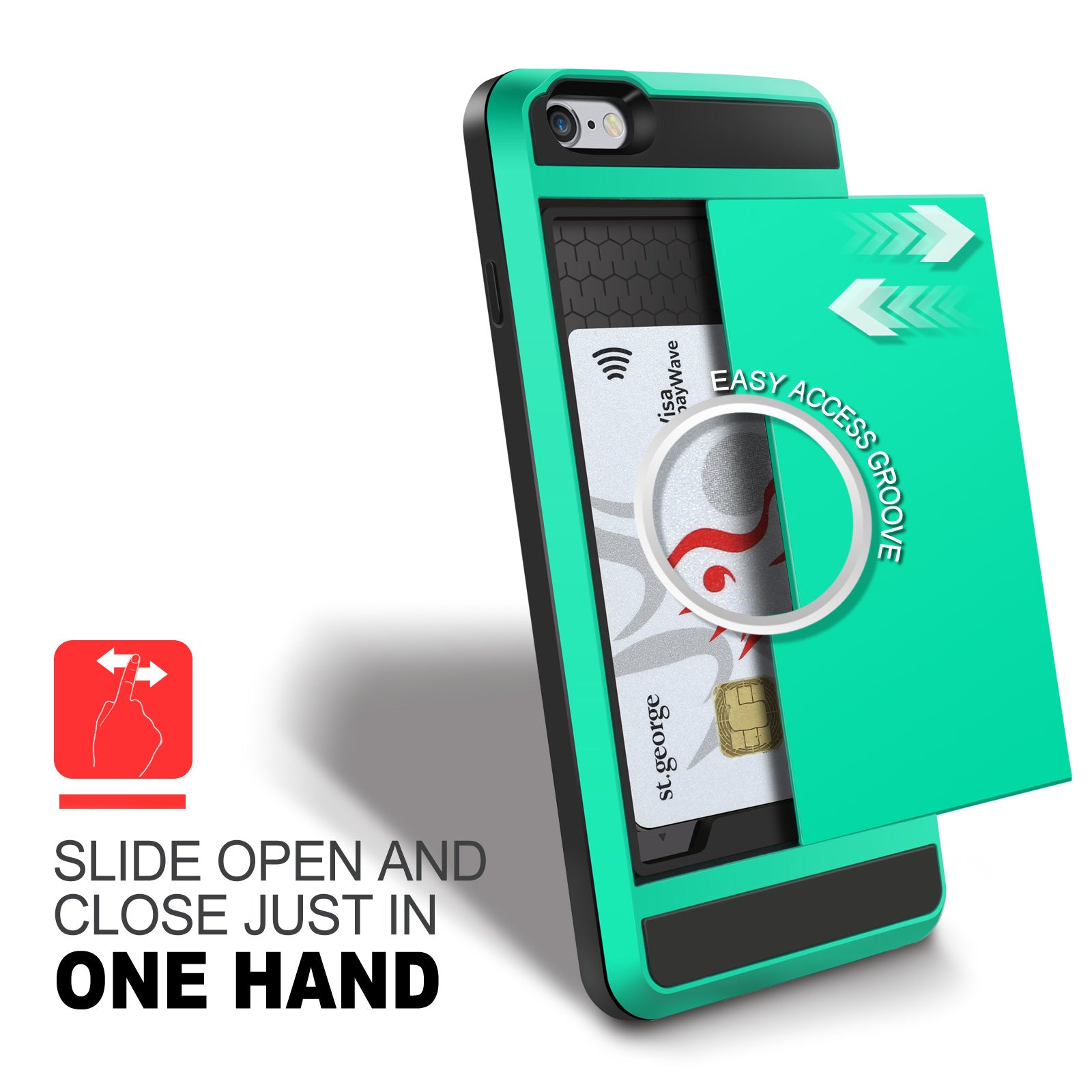 Shockproof Sliding Card Case for iPhone 7/8 Series - Eastlakes Electronics