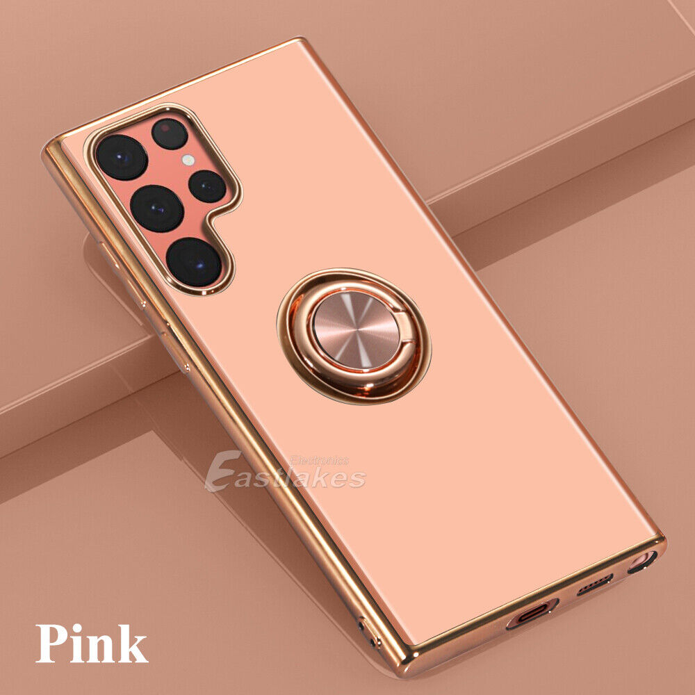 Cute Metallic Shockproof Silicone Magnetic Ring Cover for Samsung - Eastlakes Electronics