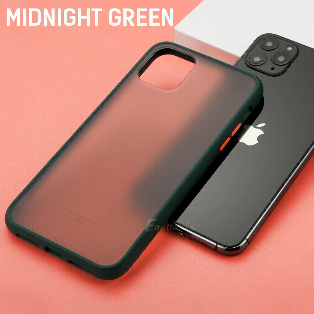 Matte Gel Bumper Case For Apple iPhone 13 12 mini 11 Pro Max XS XR Dark Green- Eastlakes Electronics