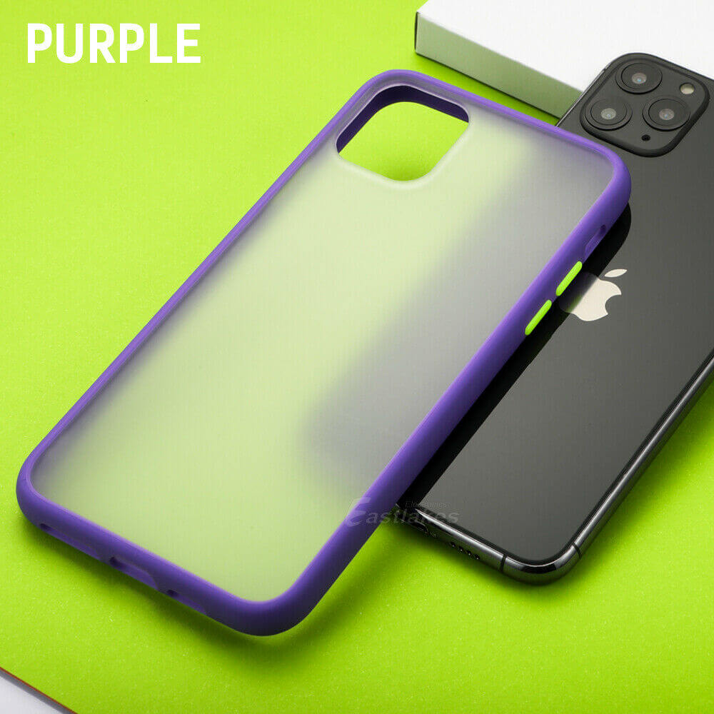 Matte Gel Bumper Case For Apple iPhone 13 12 mini 11 Pro Max XS XR Purple - Eastlakes Electronics