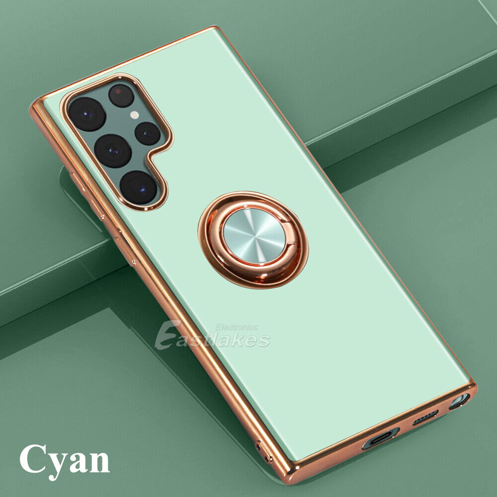 Cute Metallic Shockproof Silicone Magnetic Ring Cover for Samsung - Eastlakes Electronics