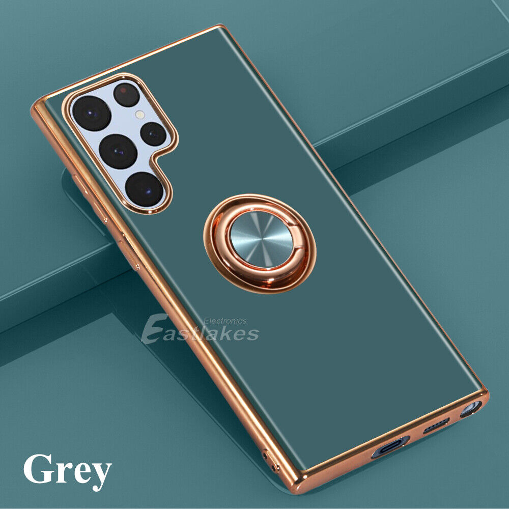 Cute Metallic Shockproof Silicone Magnetic Ring Cover for Samsung - Eastlakes Electronics