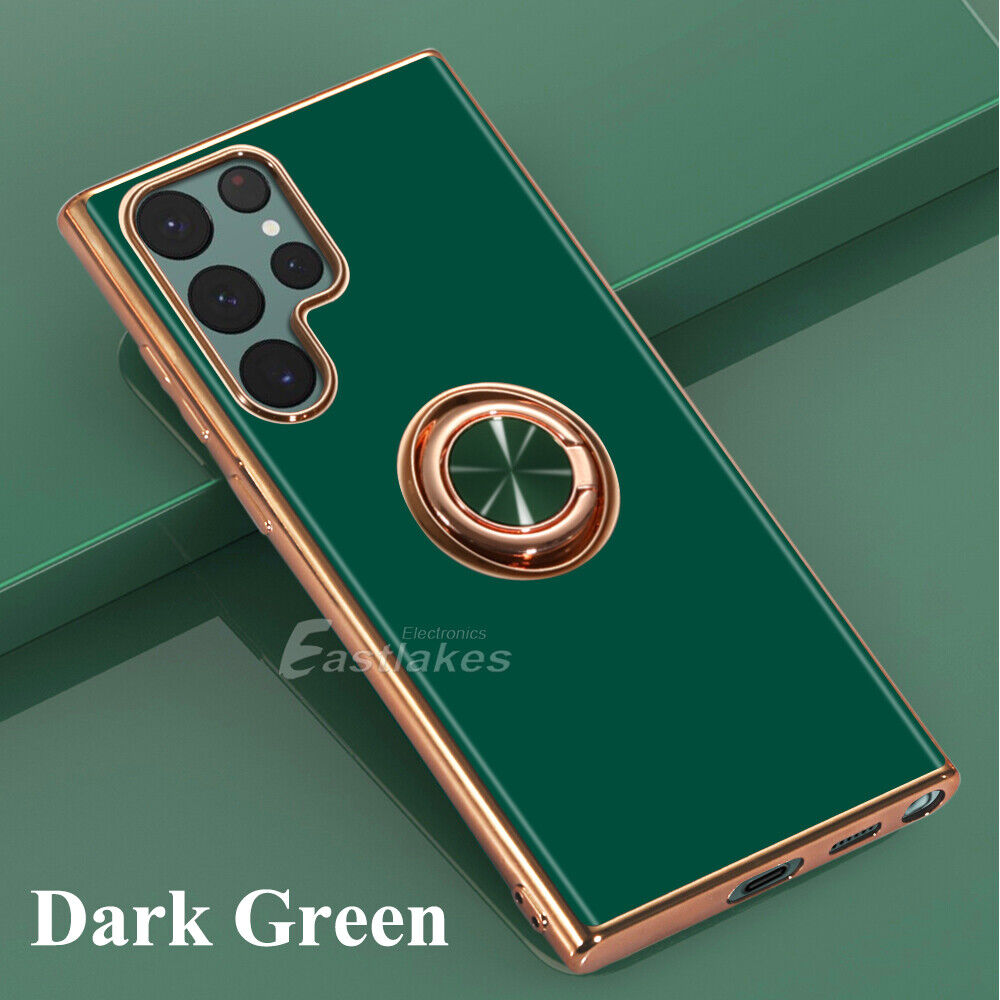 Cute Metallic Shockproof Silicone Magnetic Ring Cover for Samsung - Eastlakes Electronics