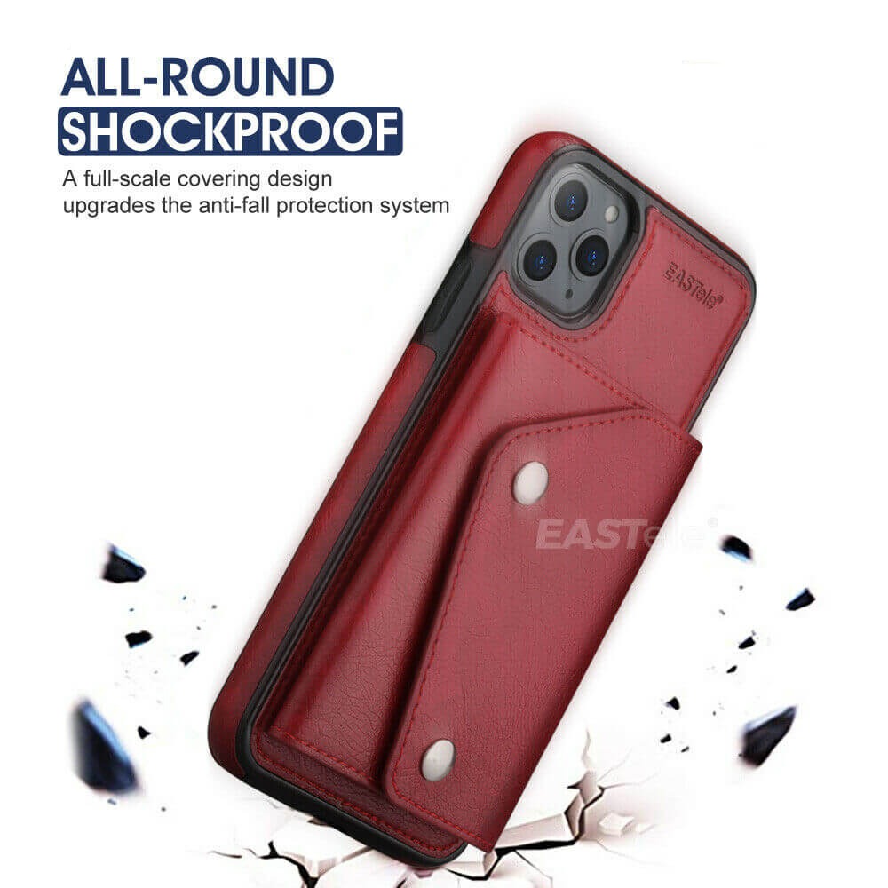 EASTele Apple iPhone Luxury Leather Snap Closure Wallet Case - Eastlakes Electronics