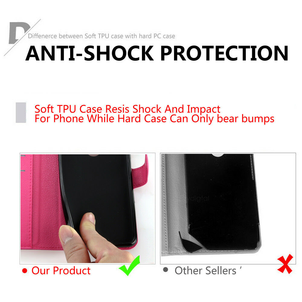 Flip leather Wallet Card Stand Case Pouch Cover for Google Pixel 2 3 XL - Eastlakes Electronics