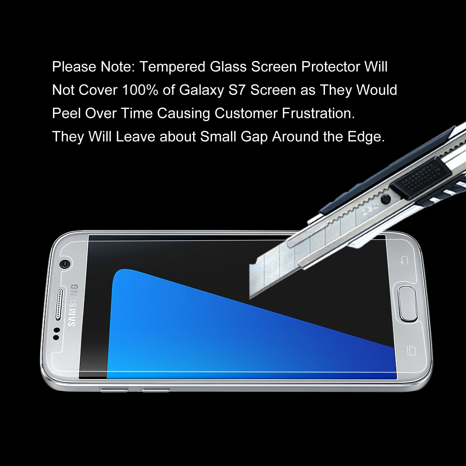 [2 Pack] Samsung Galaxy S7 Tempered Glass Screen Protector - Eastlakes Electronics