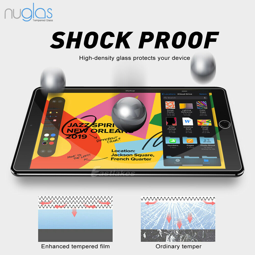 NUGLAS Tempered Glass Screen Protector For All Apple iPad - Eastlakes Electronics