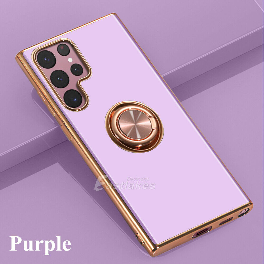 Cute Metallic Shockproof Silicone Magnetic Ring Cover for Samsung - Eastlakes Electronics