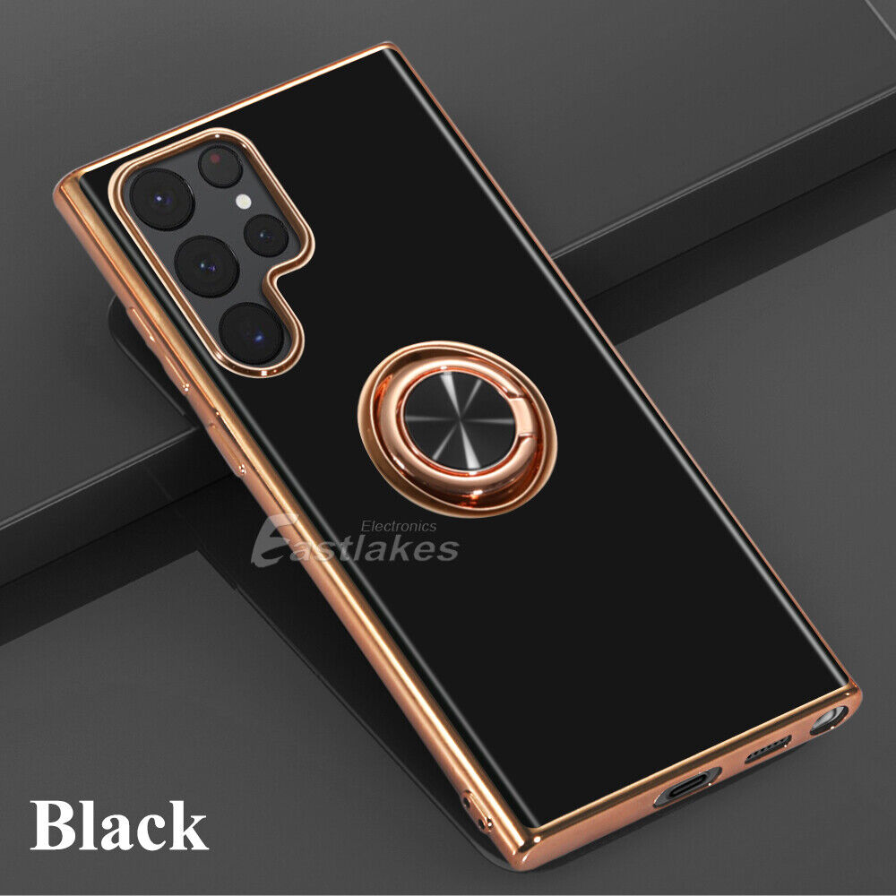 Cute Metallic Shockproof Silicone Magnetic Ring Cover for Samsung - Eastlakes Electronics